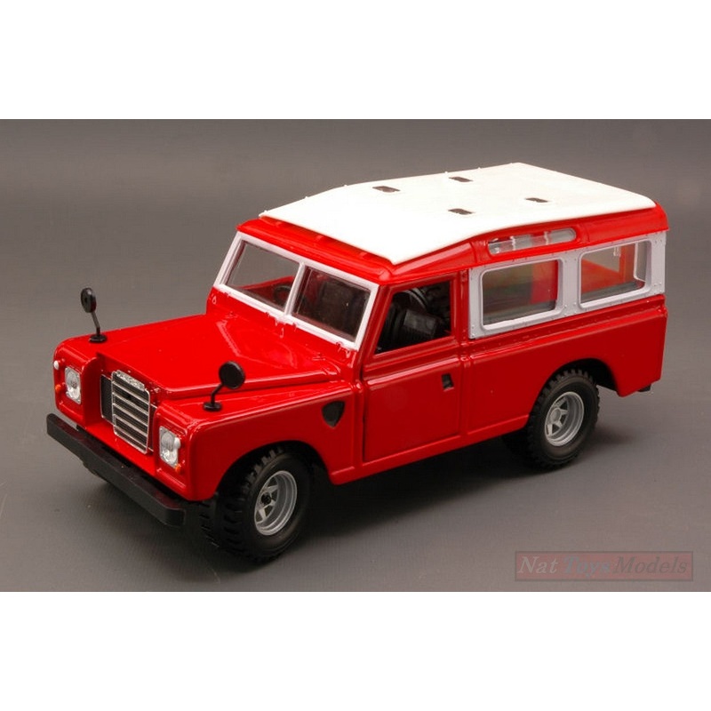 SCALE MODEL COMPATIBLE WITH LAND ROVER 110 1983 RED W/WHITE ROOF 1:24 BURAGO BU22063R