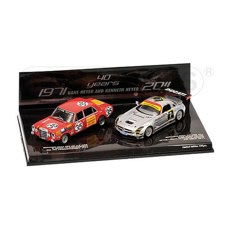 SCALE MODEL COMPATIBLE WITH MERCEDES SLS AMG GT3 24H DUBAI 2011/MERCED.SEL 6.8 AMG 24H SPA 1971 1:43 MINICHAMPS PM4027111