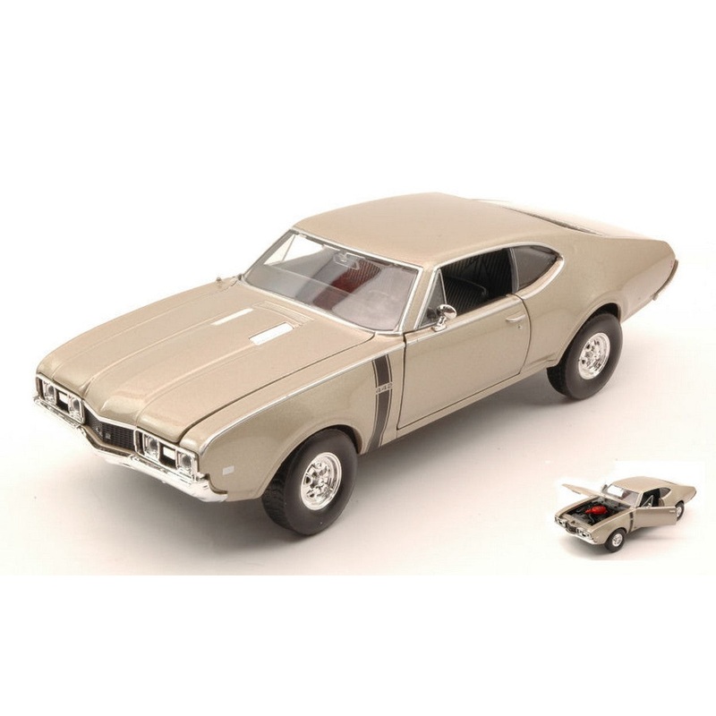SCALE MODEL COMPATIBLE WITH OLDSMOBILE 442 1968 LIGHT GOLD 1:24 WELLY WE24024GD