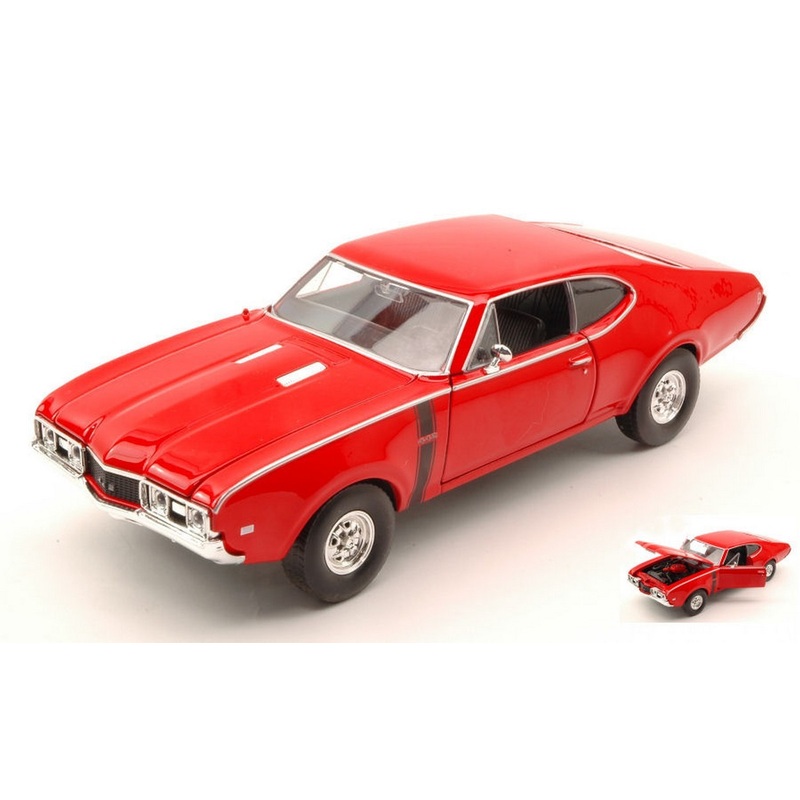 SCALE MODEL COMPATIBLE WITH OLDSMOBILE 442 1968 RED 1:24 WELLY WE24024R