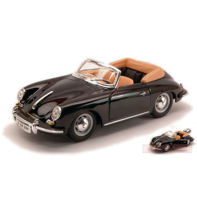 SCALE MODEL COMPATIBLE WITH PORSCHE 356 B CABRIOLET 1961 BLACK 1:24 BURAGO BU22078