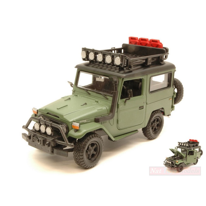 SCALE MODEL COMPATIBLE WITH TOYOTA FJ40 LAND CRISER 1974 MATT GREEN 1:24 MOTORMAX MTM79137GN