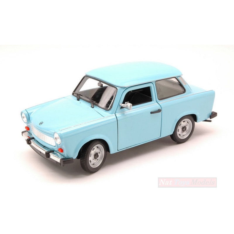 SCALE MODEL COMPATIBLE WITH TRABANT 601 1964-1990 LIGHT BLUE 1:24 WELLY WE5017