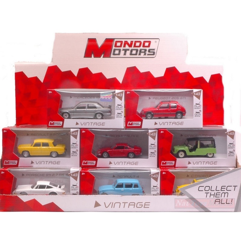 SCALE MODEL COMPATIBLE WITH VINTAGE CARS ASS.1:43 Pcs.24 MONDO MOTORS MM53167