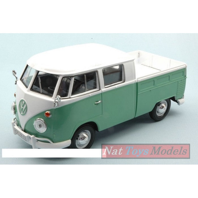 SCALE MODEL COMPATIBLE WITH VW TYPE 2 (T1) PICK UP WHITE/GREEN 2 TONE 1:24 MOTORMAX MTM79343TQ