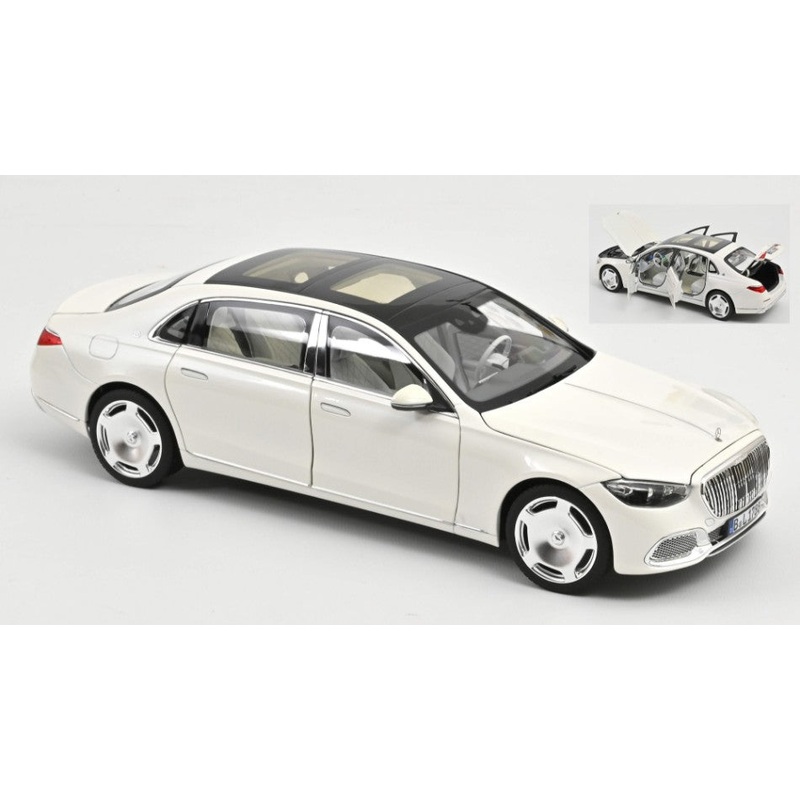 MODELLINO SCALA COMPATIBILE CON MERCEDES MAYBACH S 680 4MATIC 2021 MET.DIAMOND WHITE 1:18 NOREV NV183918