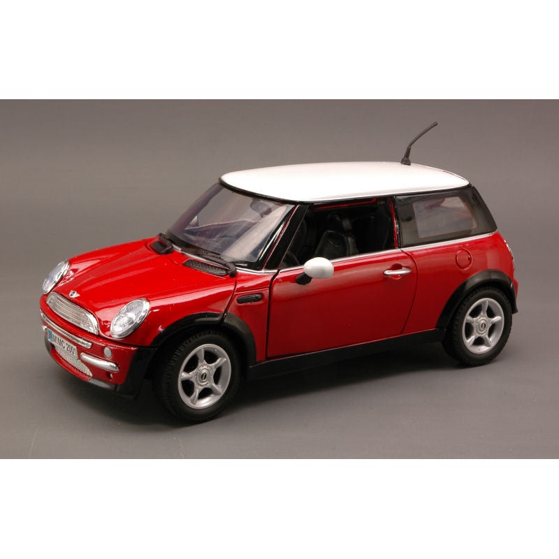 MODELLINO SCALA COMPATIBILE CON MINI COOPER 2000 RED/WHITE 1:18 MOTORMAX MTM73114RD