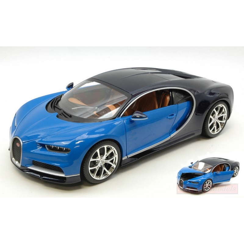 SCALE MODEL COMPATIBLE WITH BUGATTI CHIRON 2016 BLUE/BLACK 1:18 BURAGO BU11040BL