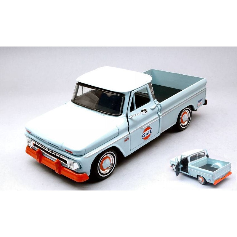SCALE MODEL COMPATIBLE WITH CHEVROLET C10 FLEETSIDE PICK UP 1966 GULF 1:24 MOTORMAX MTM79648
