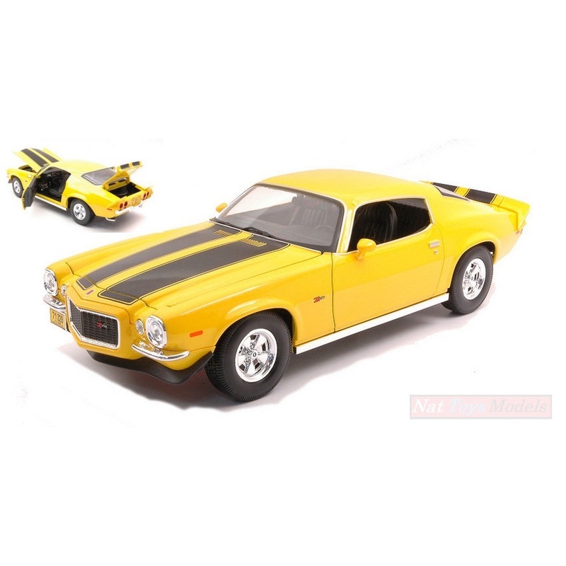 SCALE MODEL COMPATIBLE WITH CHEVROLET CAMARO Z28 1971 YELLOW 1:18 MAISTO MI31131Y