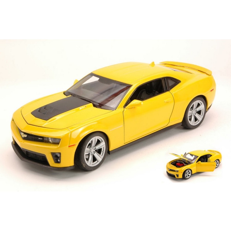SCALE MODEL COMPATIBLE WITH CHEVROLET CAMARO ZL1 2013 YELLOW 1:24 WELLY WE4042