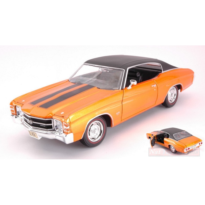 SCALE MODEL COMPATIBLE WITH CHEVROLET CHEVELLE SS 454 SPORT COUPE 1971 ORANGE 1:18 MAISTO MI31890OR