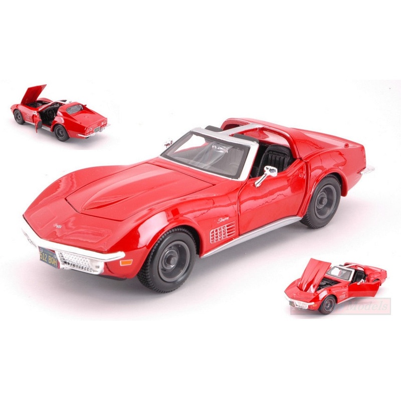 SCALE MODEL COMPATIBLE WITH CHEVROLET CORVETTE 1970 RED 1:24 MAISTO MI31202R