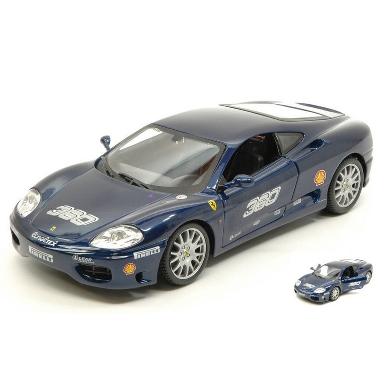 SCALE MODEL COMPATIBLE WITH FERRARI 360 CHALLENGE METALLIC BLUE 1:24 BURAGO BU26304BL