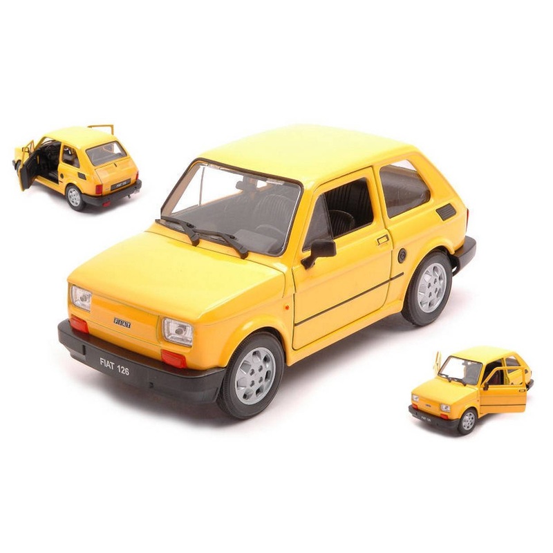 SCALE MODEL COMPATIBLE WITH FIAT 126 YELLOW 1:24 WELLY WE24066Y DIE CAST