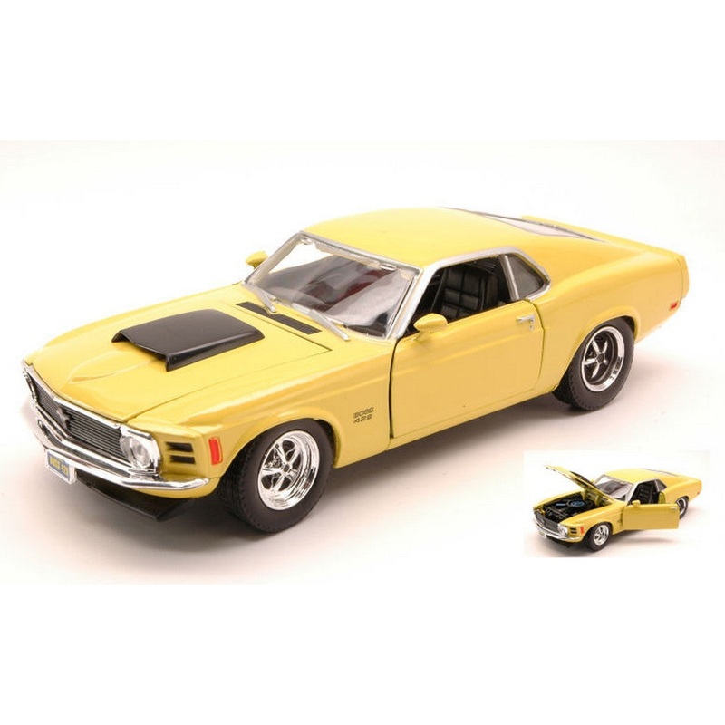 SCALE MODEL COMPATIBLE WITH FORD MUSTANG BOSS 429 1970 YELLOW 1:24 MOTORMAX MTM73303YL