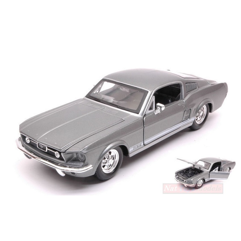 SCALE MODEL COMPATIBLE WITH FORD MUSTANG GT 1967 GRAY MET.1:24 MAISTO MI31260G