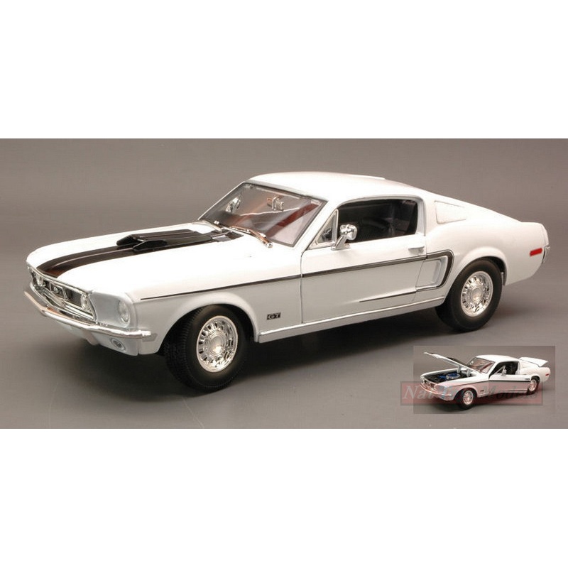 SCALE MODEL COMPATIBLE WITH FORD MUSTANG GT COBRA JET 1968 WHITE 1:18 MAISTO MI31167W