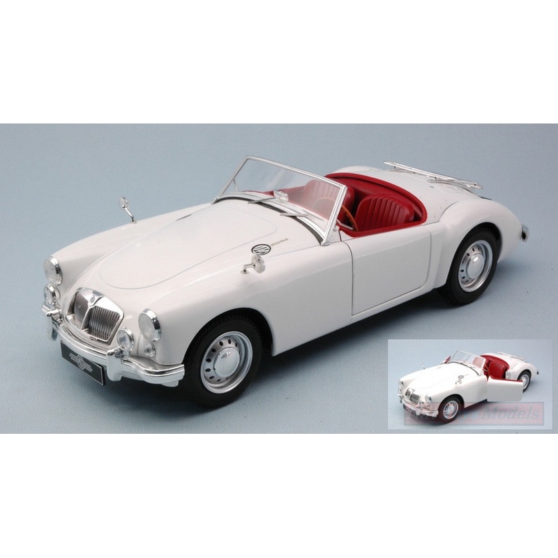SCALE MODEL COMPATIBLE WITH MGA MKII A 1600 OPEN CONVERTIBLE 1961 WHITE 1:18 TRIPLE 9 T9-1800164