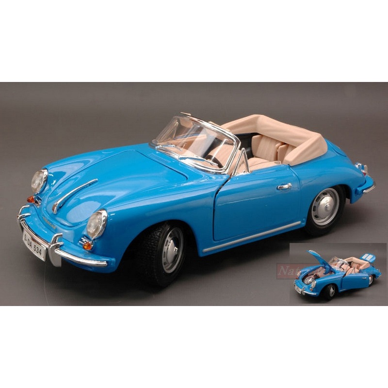 SCALE MODEL COMPATIBLE WITH PORSCHE 356 B CABRIO 1961 BLUE 1:18 BURAGO BU12025BL