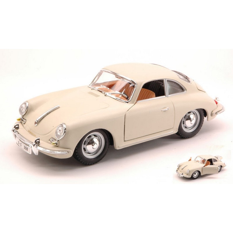 SCALE MODEL COMPATIBLE WITH PORSCHE 356 B COUPE 1961 WHITE-CREAM 1:24 BURAGO BU22079W