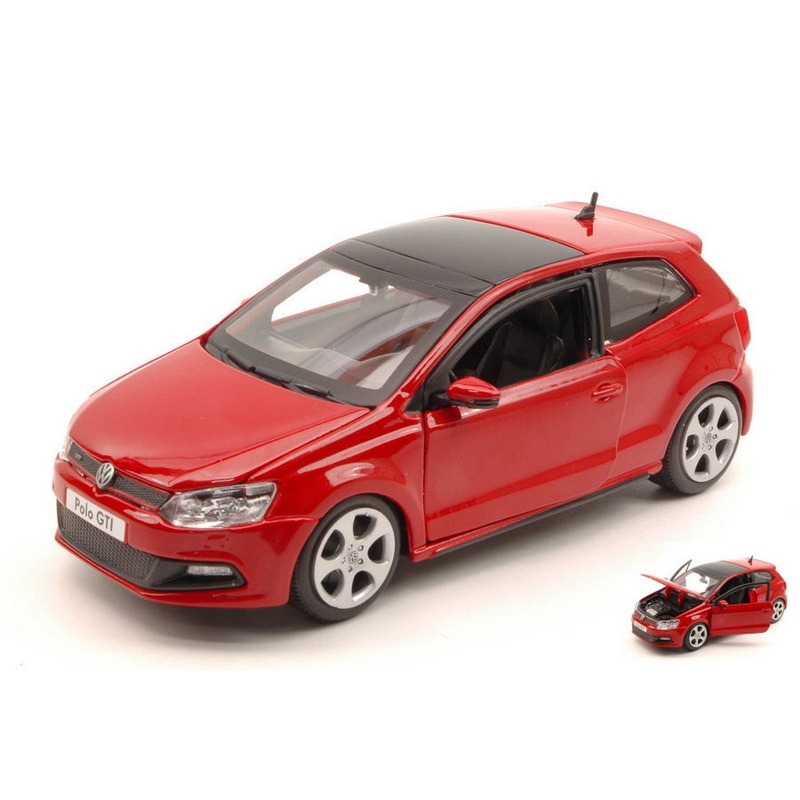 SCALE MODEL COMPATIBLE WITH VW POLO GTI M5 2009 RED 1:24 BURAGO BU21059R